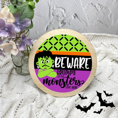 Beware of monsters sign, Halloween Decor, Spooky Vibes, hocus pocus sign, trick or treat decor, haunted house h25