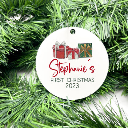 Personalised First Christmas bauble, Baby Keepsake, baby bauble, Custom Ornament, First Holiday ornament, baby first christmas ornament