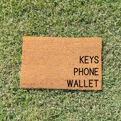Keys phone wallet doormat, sassy doormat, custom doormat, personalised doormat