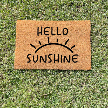 Hello Sunshine doormat, unique doormat, custom doormat, personalised doormat