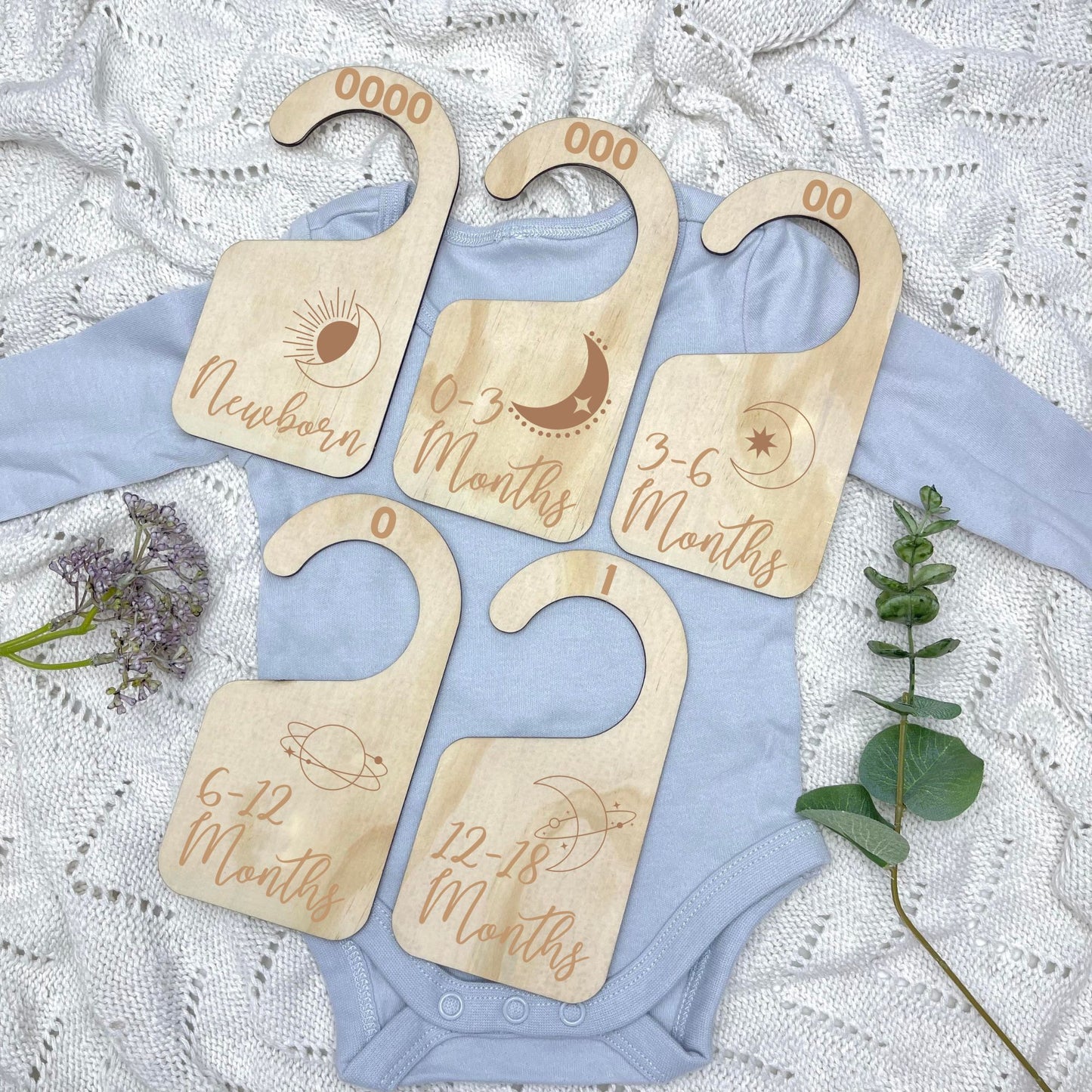 Celestial Wardrobe clothes dividers, baby clothing organiser, boho nursery, aesthetic nursery, baby shower gift