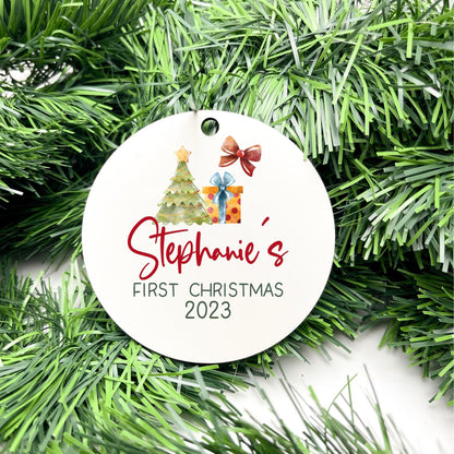 Personalised First Christmas bauble, Baby Keepsake, baby bauble, Custom Ornament, First Holiday ornament, baby first christmas ornament