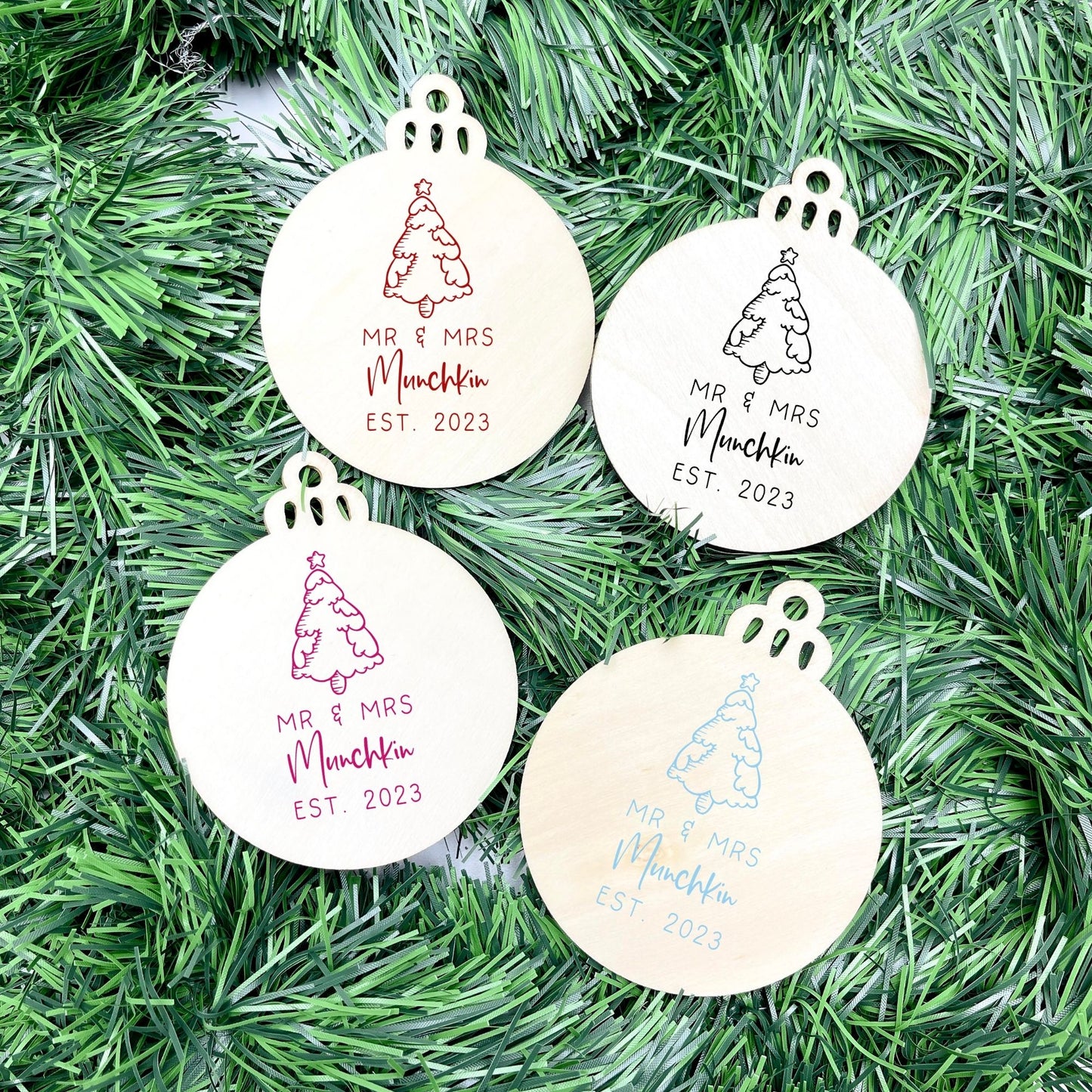 Personalised Newlywed Bauble, Mr. & Mrs. Christmas Ornament, First Christmas as Spouses Bauble, First Married Christmas Ornament