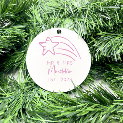 Personalised Newlywed Bauble, Mr. & Mrs. Christmas Ornament, First Christmas as Spouses Bauble, First Married Christmas Ornament