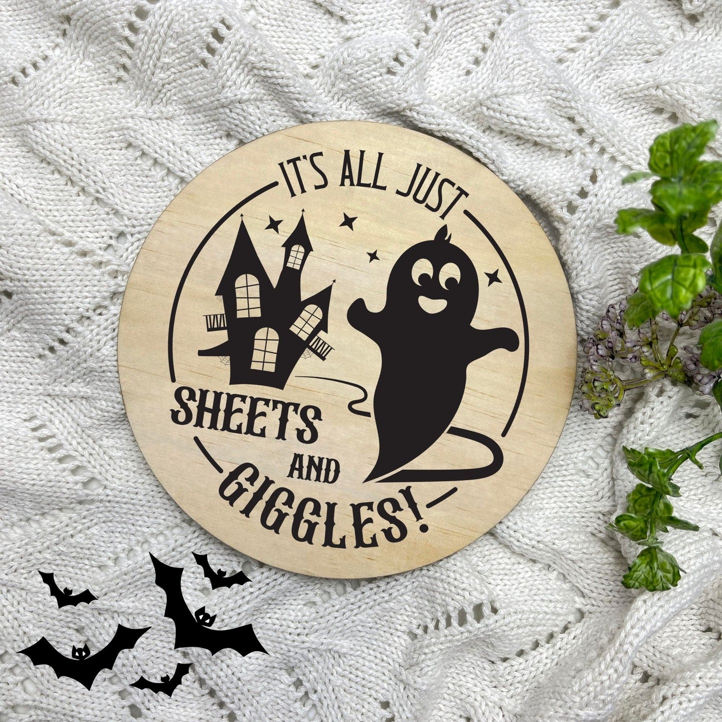 Sheets and giggles sign, Halloween Decor, Spooky Vibes, hocus pocus sign, trick or treat decor, haunted house h28