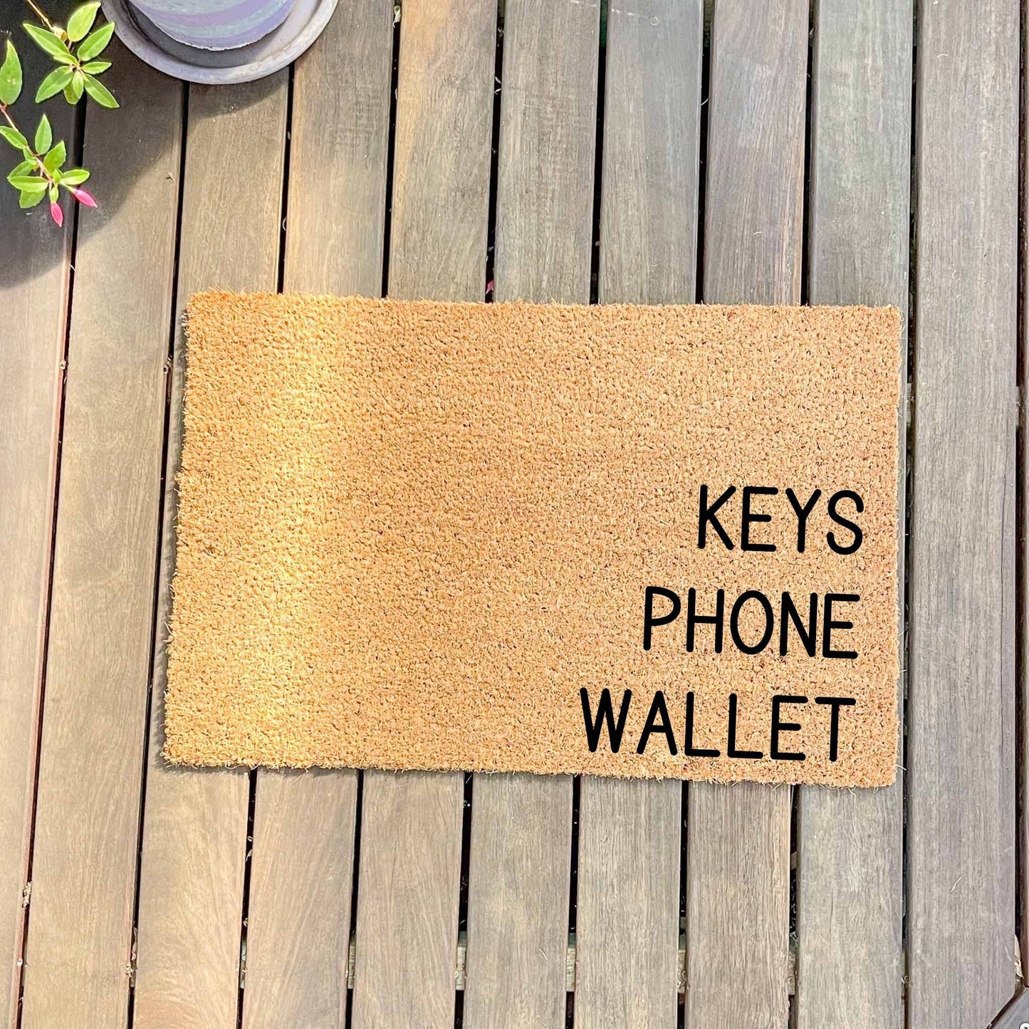 Keys phone wallet doormat, sassy doormat, custom doormat, personalised doormat