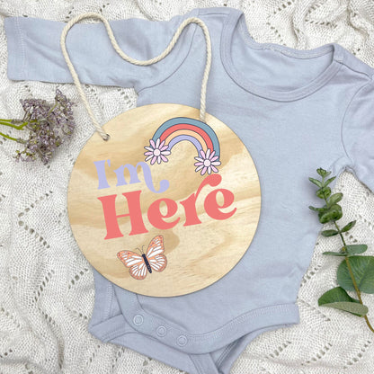 Rainbows Newborn milestone cards, baby milestone discs, boho nursery, aesthetic nursery, beige nursery