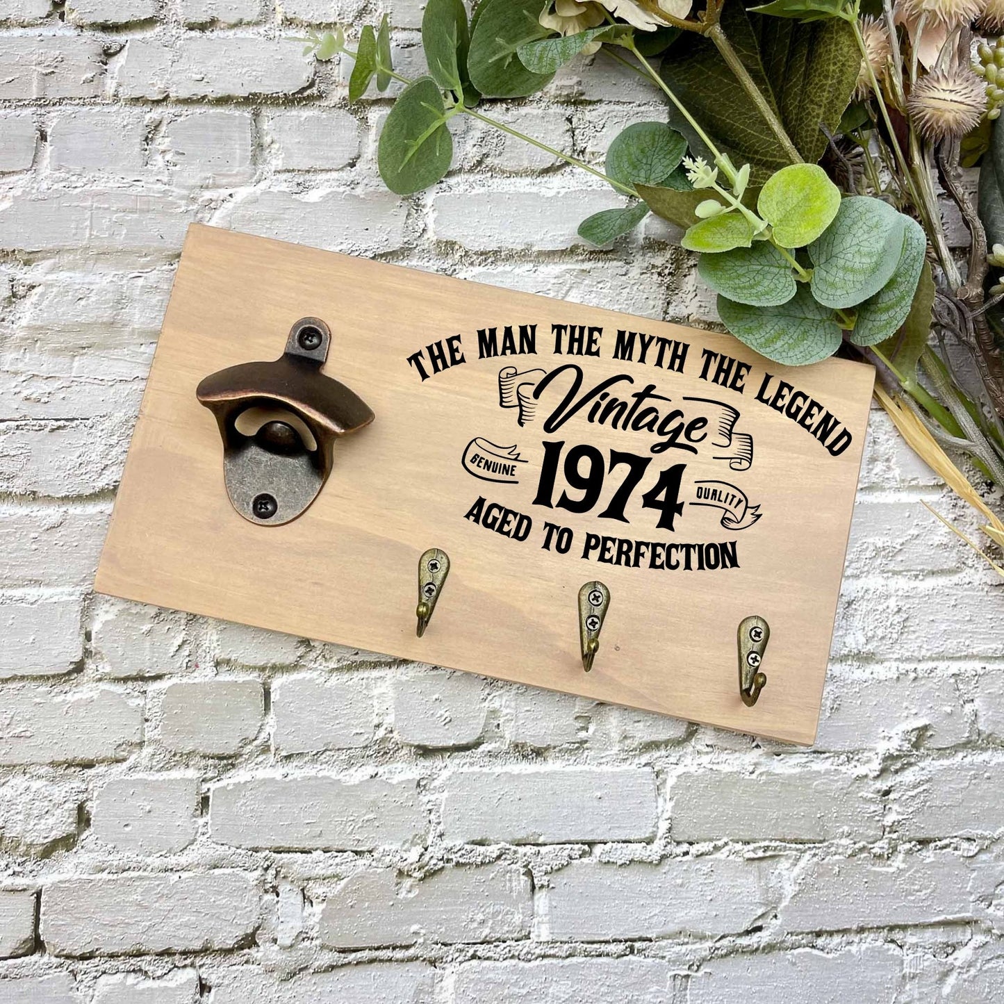 Man the myth the legend 50th Birthday beer sign, 1973 beer sign gift, 1974 birthday, 50th celebration, bottle opener sign