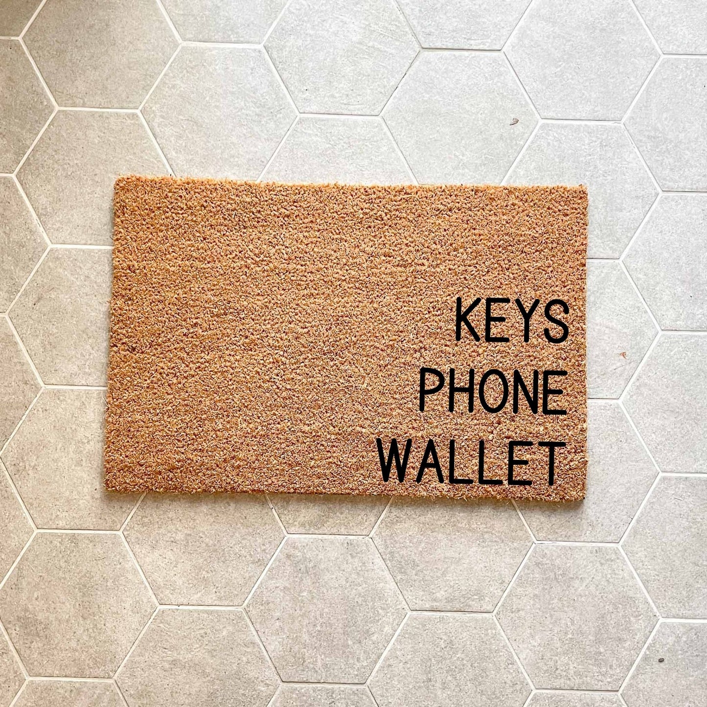 Keys phone wallet doormat, sassy doormat, custom doormat, personalised doormat