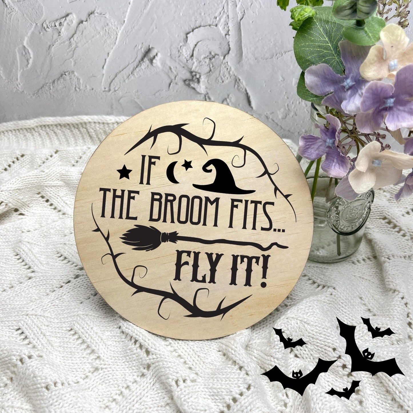 If the broom fits sign, Halloween Decor, Spooky Vibes, hocus pocus sign, trick or treat decor, haunted house h54
