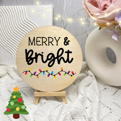 Merry and Bright Sign, Seasonal Decor, Holidays decor, Christmas Decor, festive decorations c4