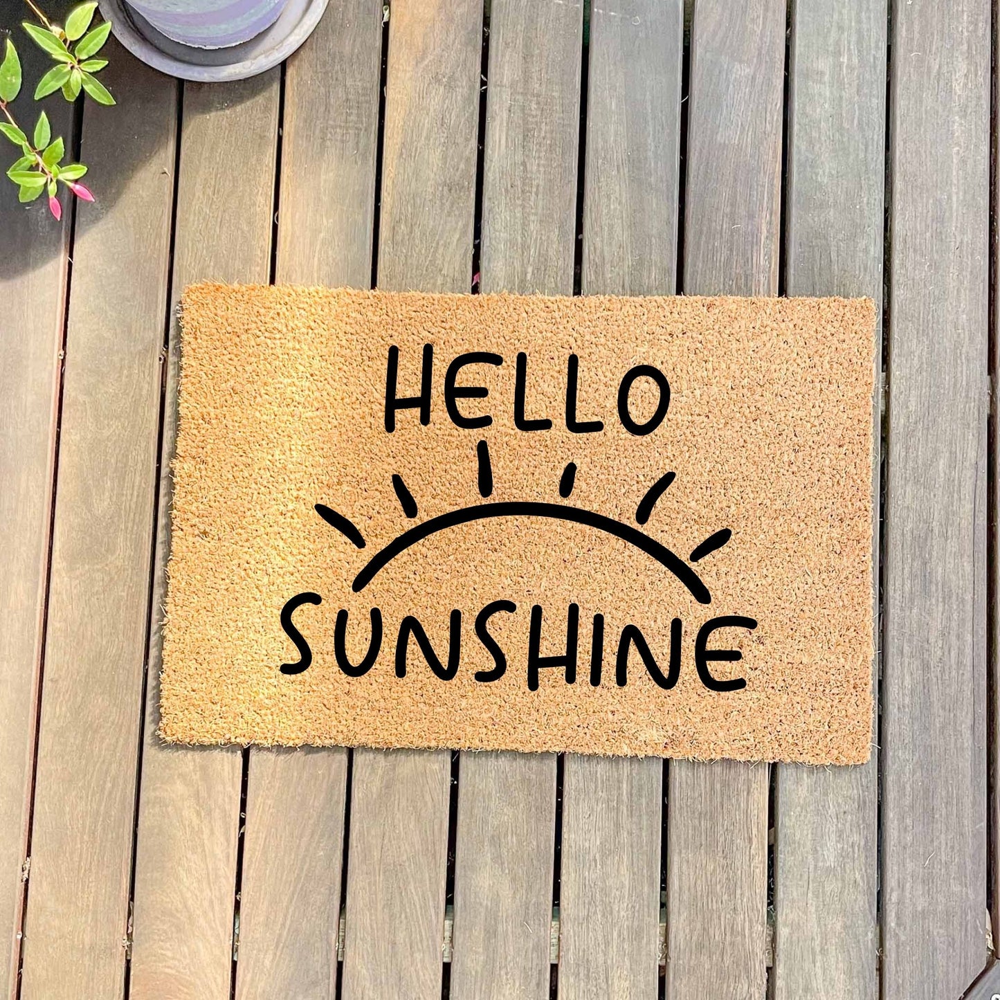Hello Sunshine doormat, unique doormat, custom doormat, personalised doormat