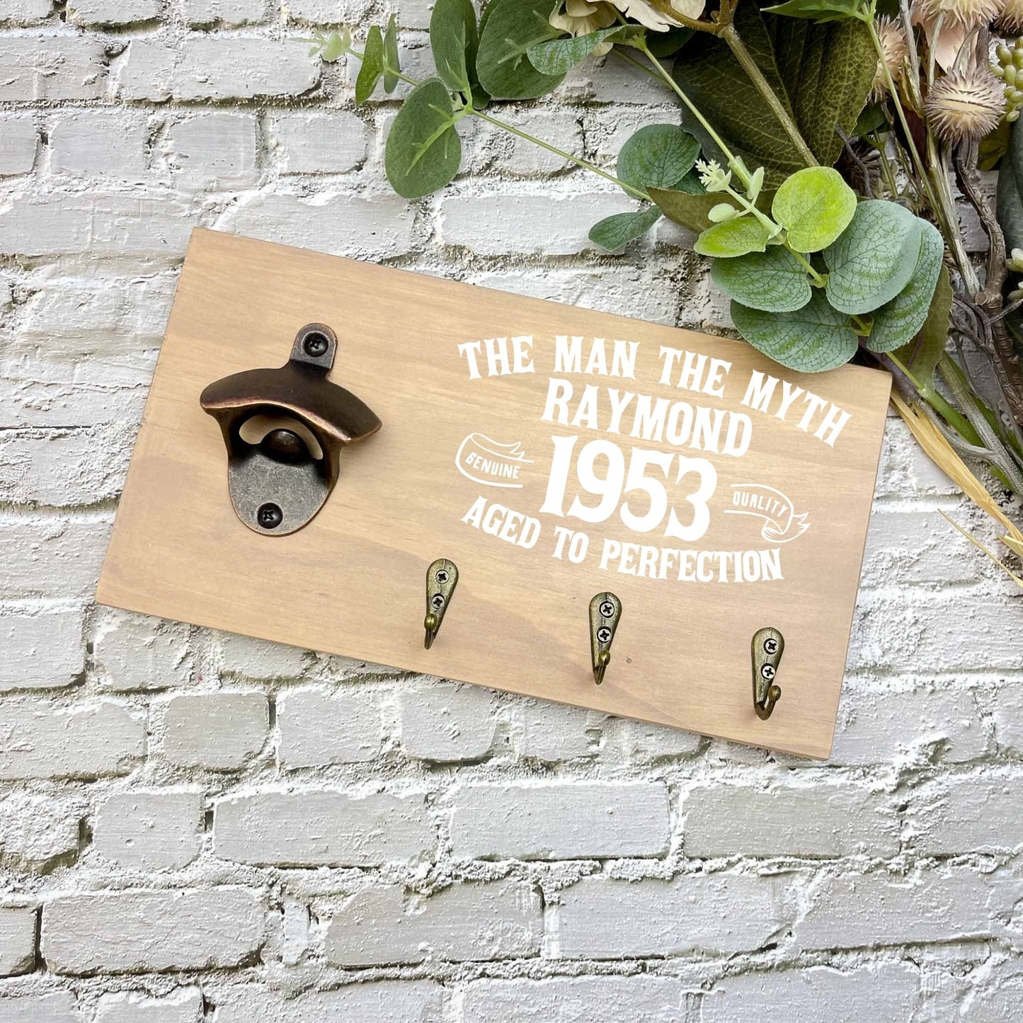 Personalised 70th Birthday beer sign, 1953 beer sign gift, 1954 birthday, 70th celebration, bottle opener sign