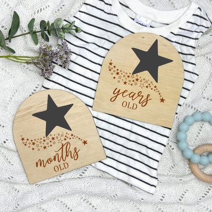 Starry Stars Reusable milestone cards, fill in your own milestone card, baby shower gift, weeks old, months old, milestone cards