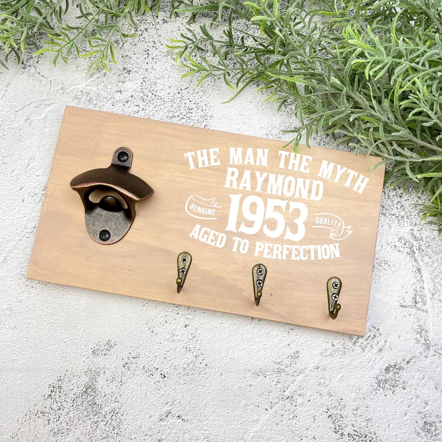 Personalised 70th Birthday beer sign, 1953 beer sign gift, 1954 birthday, 70th celebration, bottle opener sign