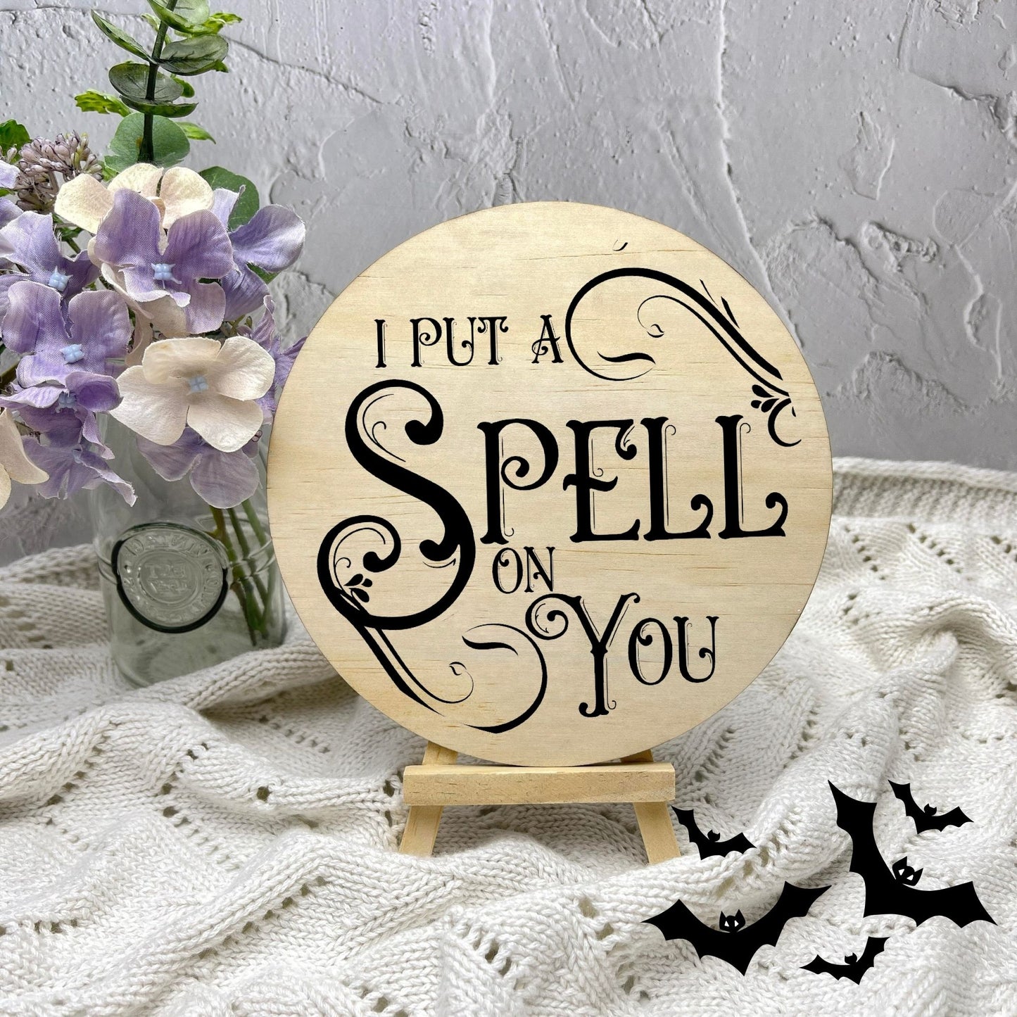 I put a spell on you sign, Halloween Decor, Spooky Vibes, hocus pocus sign, trick or treat decor, haunted house h55