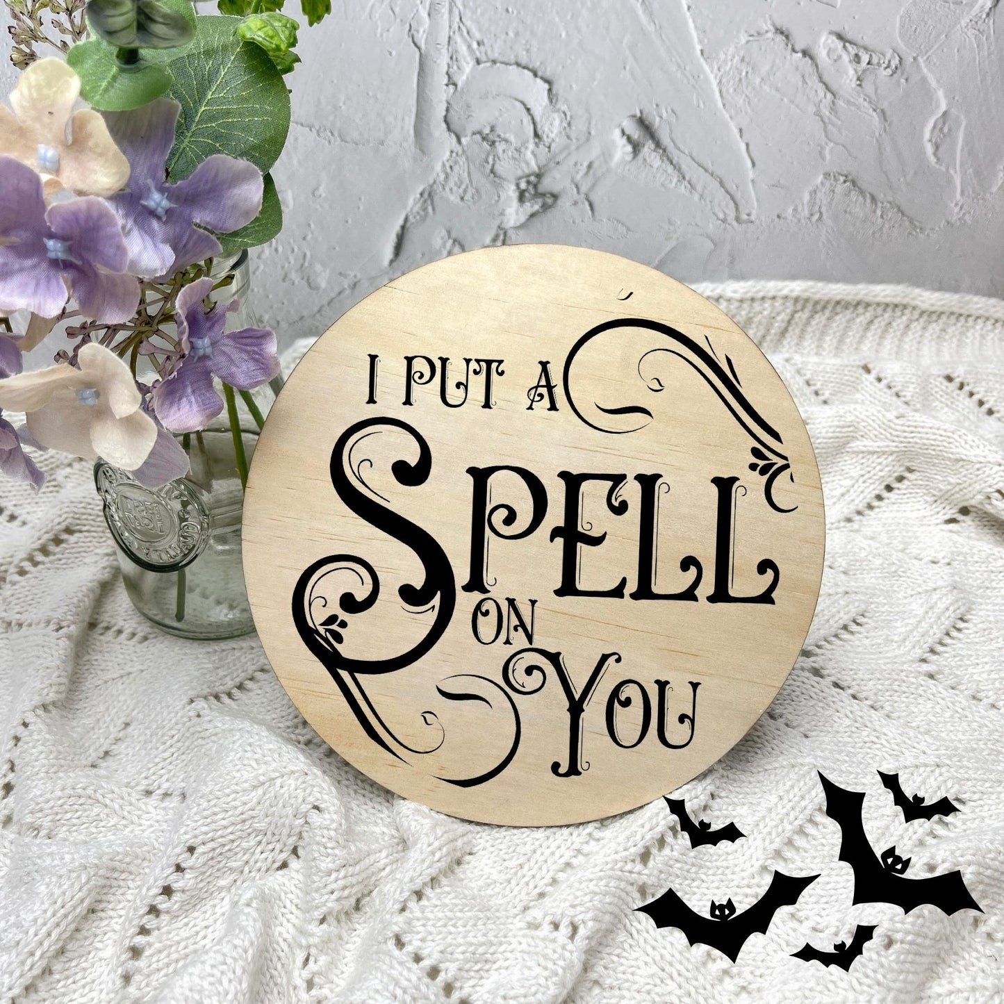 I put a spell on you sign, Halloween Decor, Spooky Vibes, hocus pocus sign, trick or treat decor, haunted house h55