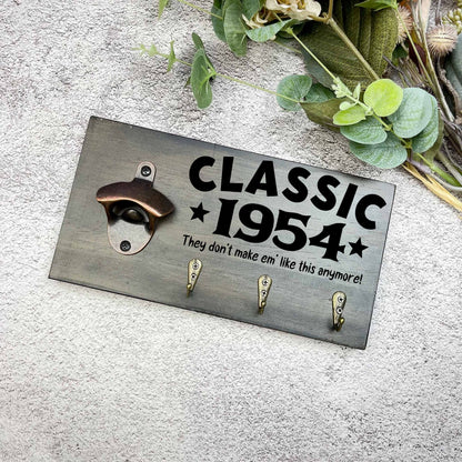 Classic 70th Birthday beer sign, 1953 beer sign gift, 1954 birthday, 70th celebration, bottle opener sign