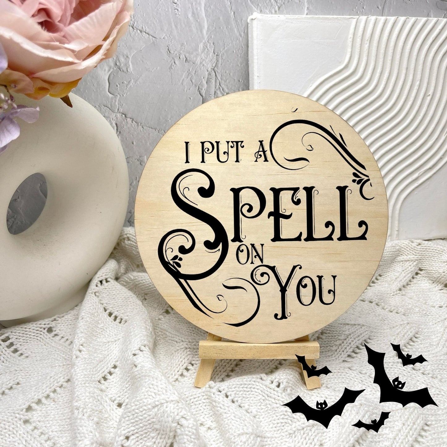 I put a spell on you sign, Halloween Decor, Spooky Vibes, hocus pocus sign, trick or treat decor, haunted house h55