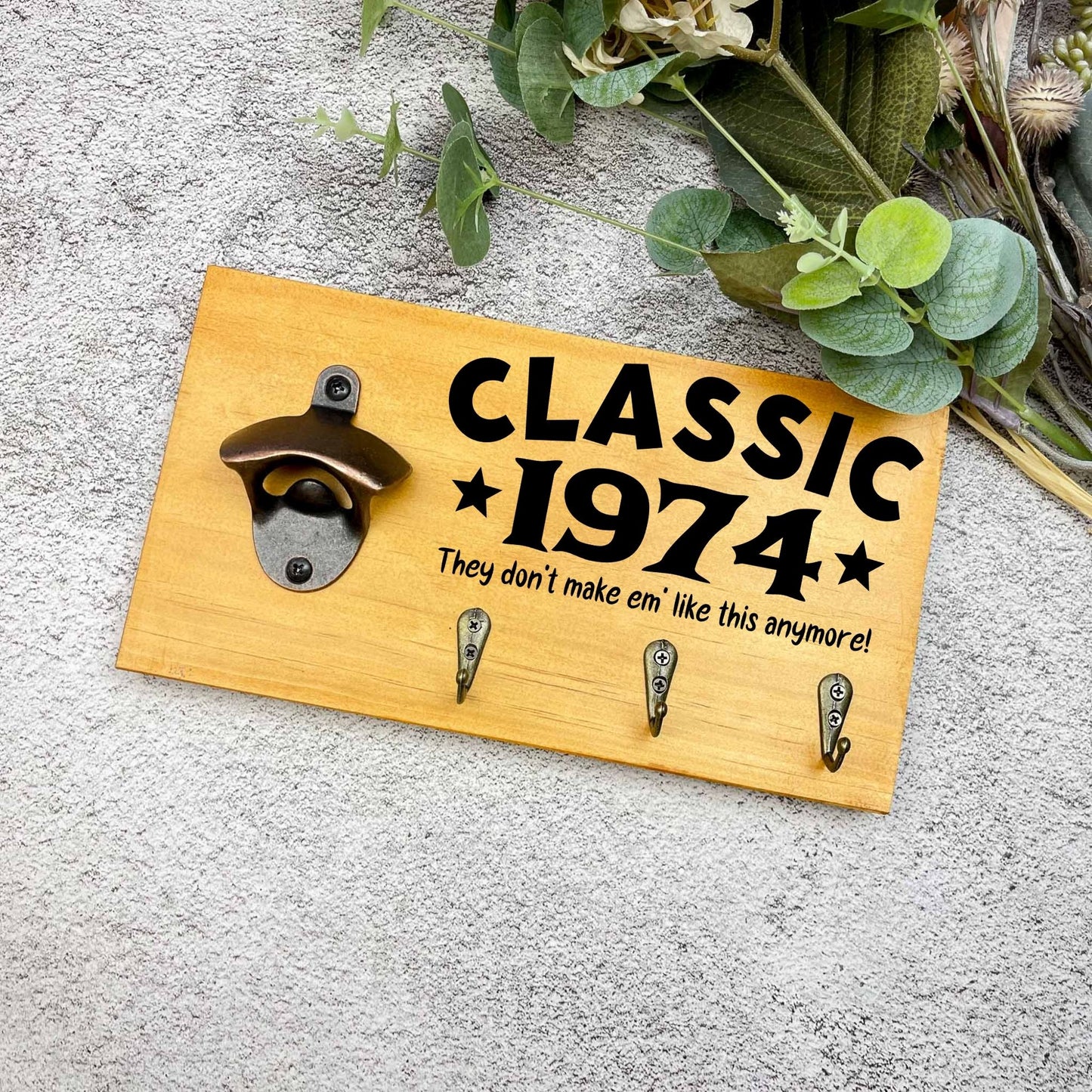 Classic 50th Birthday beer sign, 1973 beer sign gift, 1974 birthday, 50th celebration, bottle opener sign