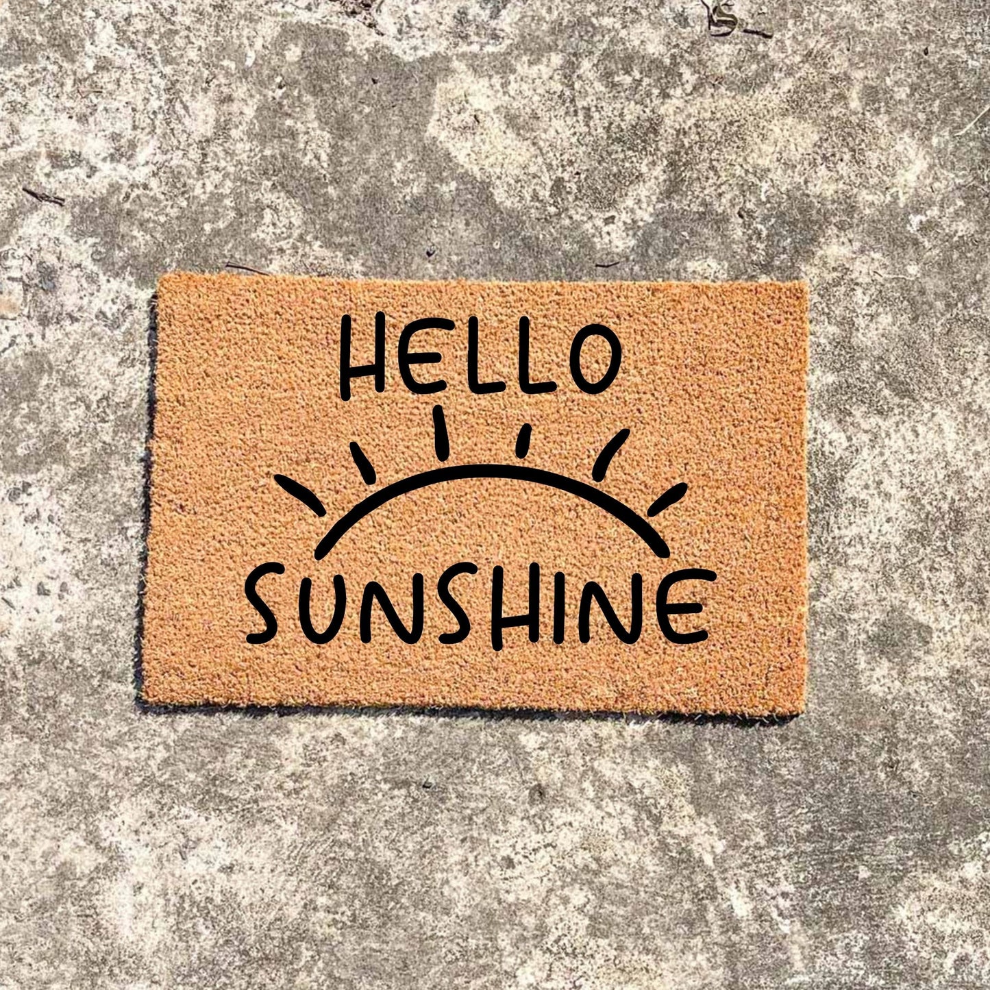 Hello Sunshine doormat, unique doormat, custom doormat, personalised doormat