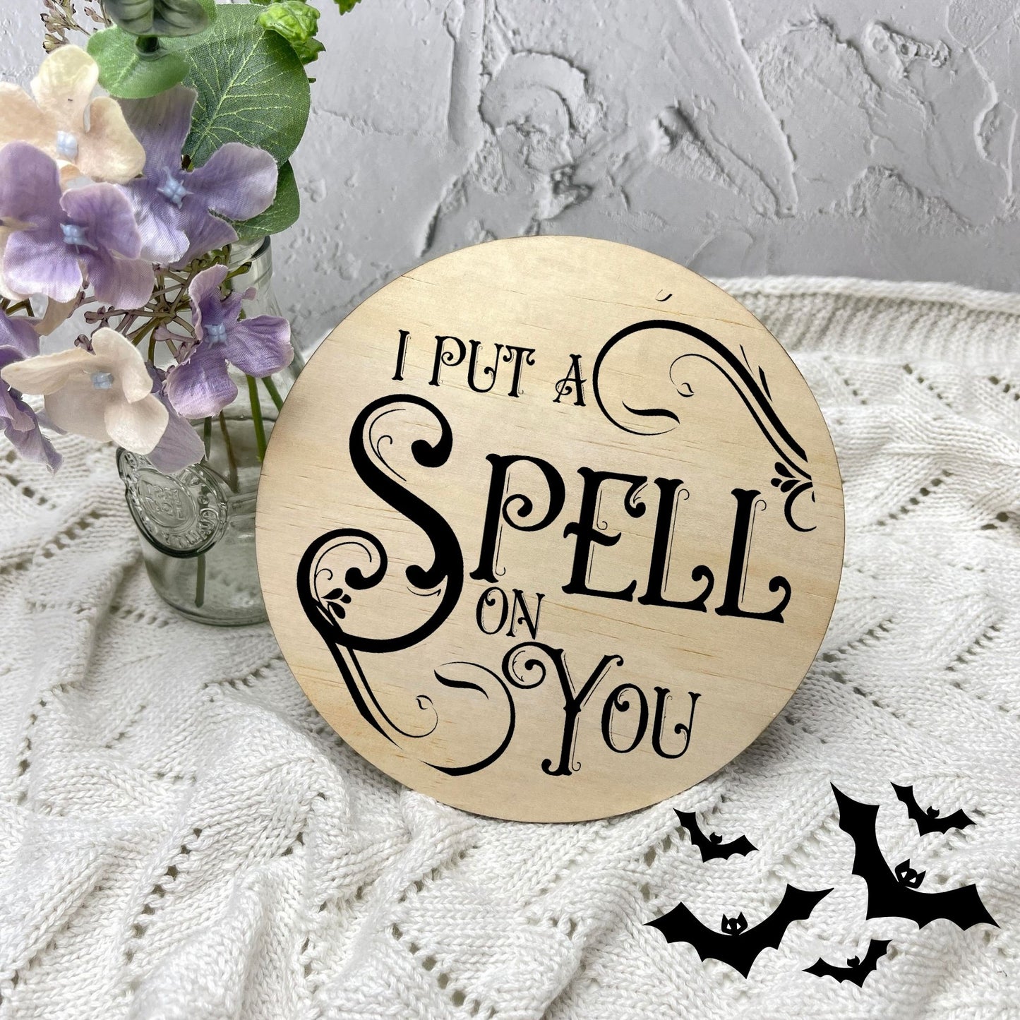 I put a spell on you sign, Halloween Decor, Spooky Vibes, hocus pocus sign, trick or treat decor, haunted house h55