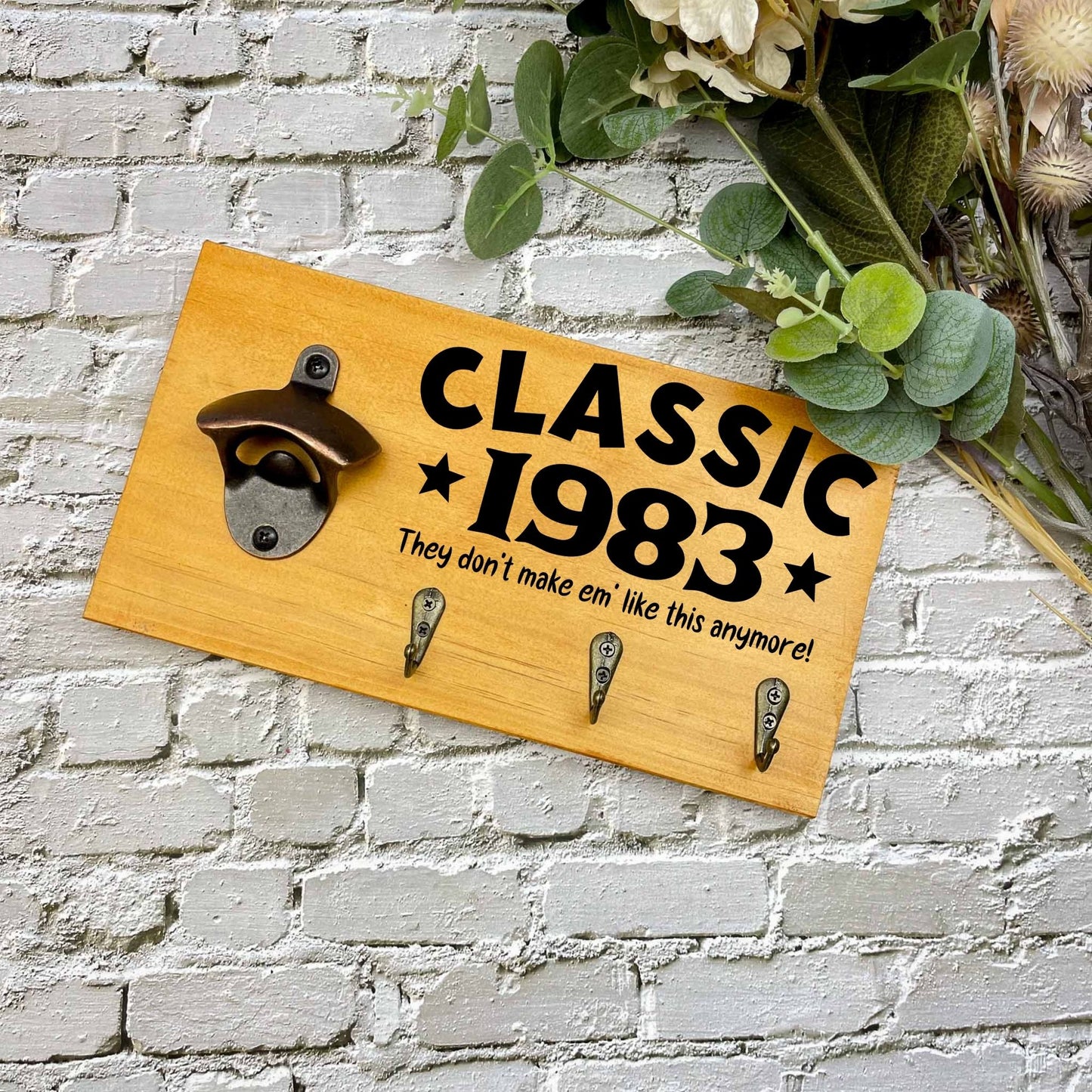 Classic 40th Birthday beer sign, 1983 beer sign gift, 1984 birthday, 40th celebration, bottle opener sign