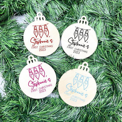 Personalised First Christmas bauble, Baby Keepsake, baby bauble, Custom Ornament, First Holiday ornament, baby first christmas ornament