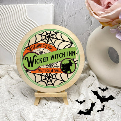 Wicked witch inn sign, Halloween Decor, Spooky Vibes, hocus pocus sign, trick or treat decor, haunted house h56