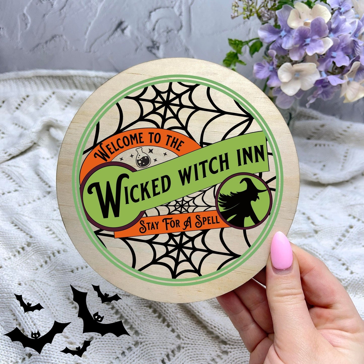 Wicked witch inn sign, Halloween Decor, Spooky Vibes, hocus pocus sign, trick or treat decor, haunted house h56