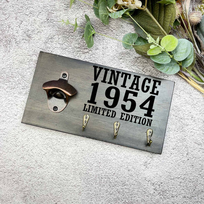Vintage 70th Birthday beer sign, 1953 beer sign gift, 1954 birthday, 70th celebration, bottle opener sign