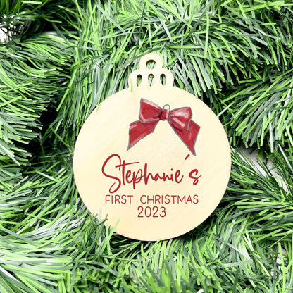 Personalised First Christmas bauble, Baby Keepsake, baby bauble, Custom Ornament, First Holiday ornament, baby first christmas ornament