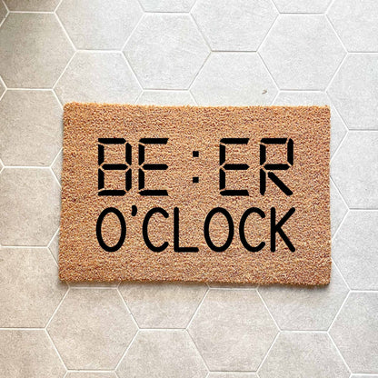 Beer O'Clock doormat, fathers day gift, gifts for him, birthday gift, dad doormat, grandpa doormat