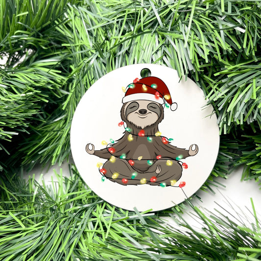 Merry Sloth bauble, christmas ornament, christmas bauble, family ornament