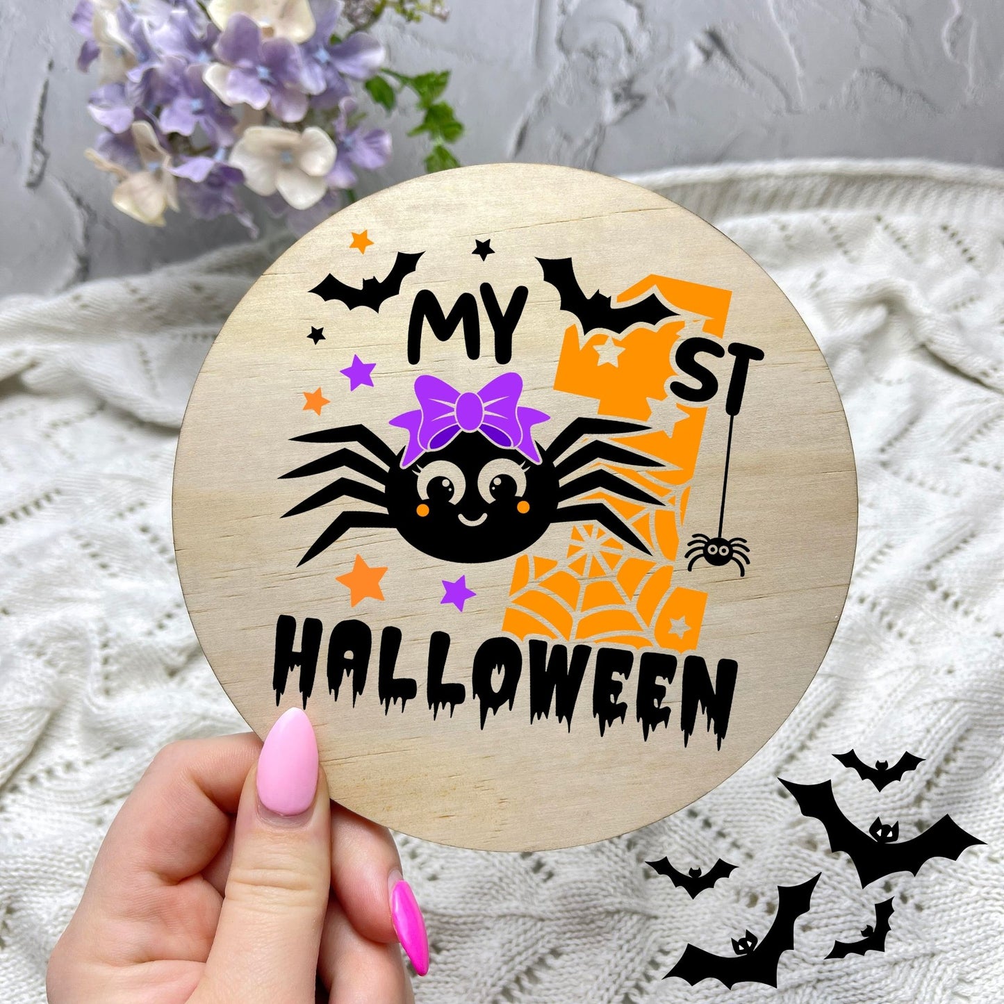 My first Halloween sign, Halloween Decor, Spooky Vibes, hocus pocus sign, trick or treat decor, haunted house h7