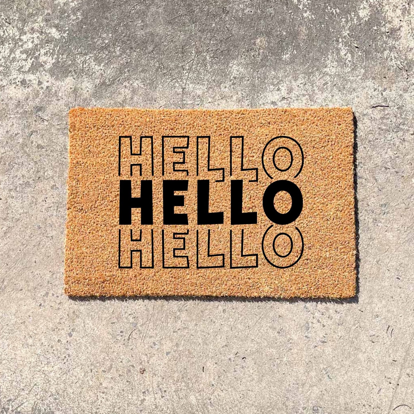 Hello doormat, unique doormat, custom doormat, personalised doormat