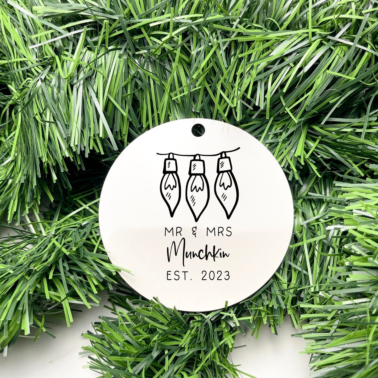 Personalised Newlywed Bauble, Mr. & Mrs. Christmas Ornament, First Christmas as Spouses Bauble, First Married Christmas Ornament