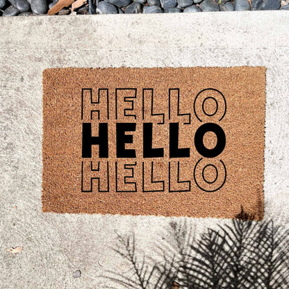 Hello doormat, unique doormat, custom doormat, personalised doormat