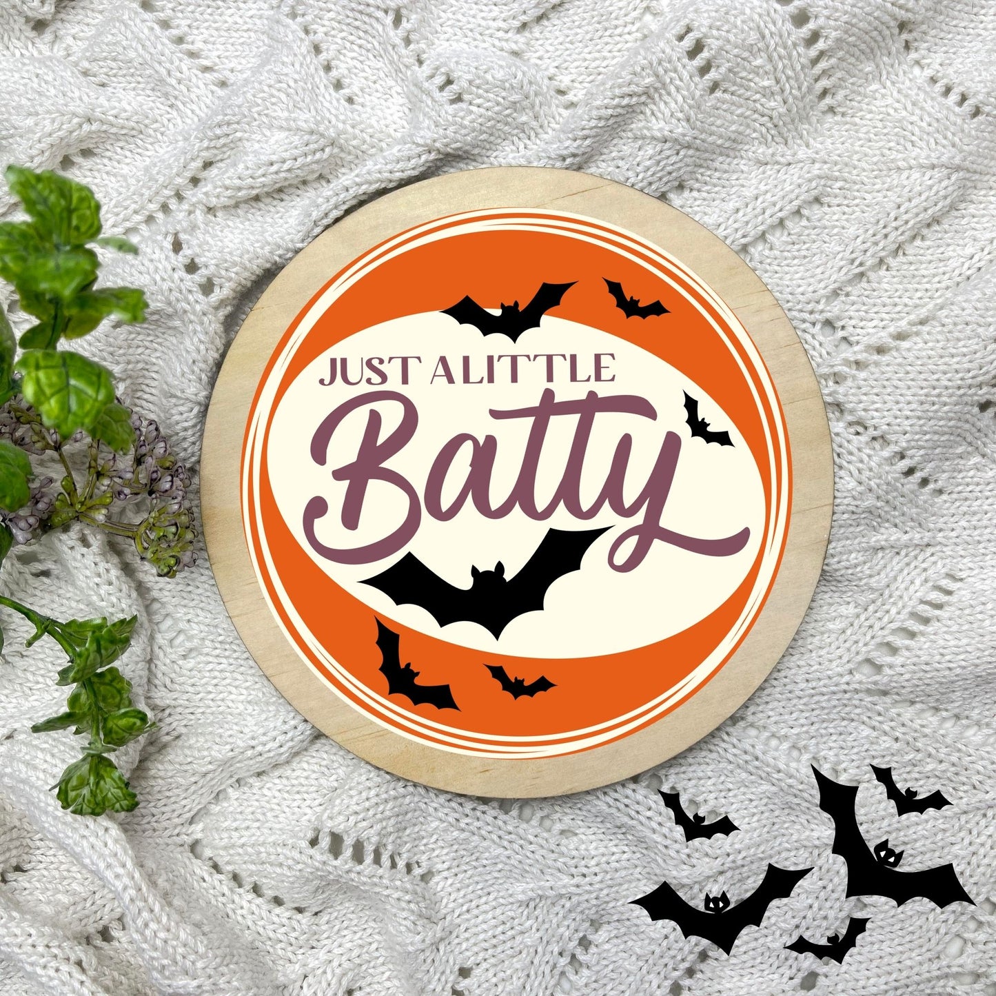 Just a little batty sign, Halloween Decor, Spooky Vibes, hocus pocus sign, trick or treat decor, haunted house h57