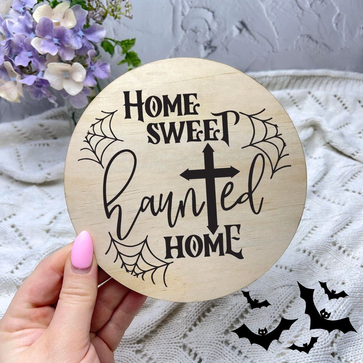 Home sweet haunted home sign, Halloween Decor, Spooky Vibes, hocus pocus sign, trick or treat decor, haunted house h33