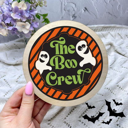 The boo crew sign, Halloween Decor, Spooky Vibes, hocus pocus sign, trick or treat decor, haunted house h58
