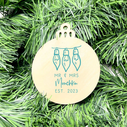 Personalised Newlywed Bauble, Mr. & Mrs. Christmas Ornament, First Christmas as Spouses Bauble, First Married Christmas Ornament