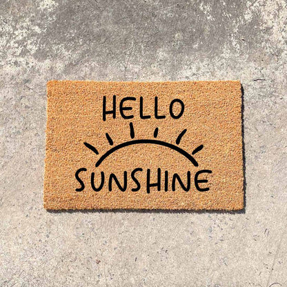 Hello Sunshine doormat, unique doormat, custom doormat, personalised doormat