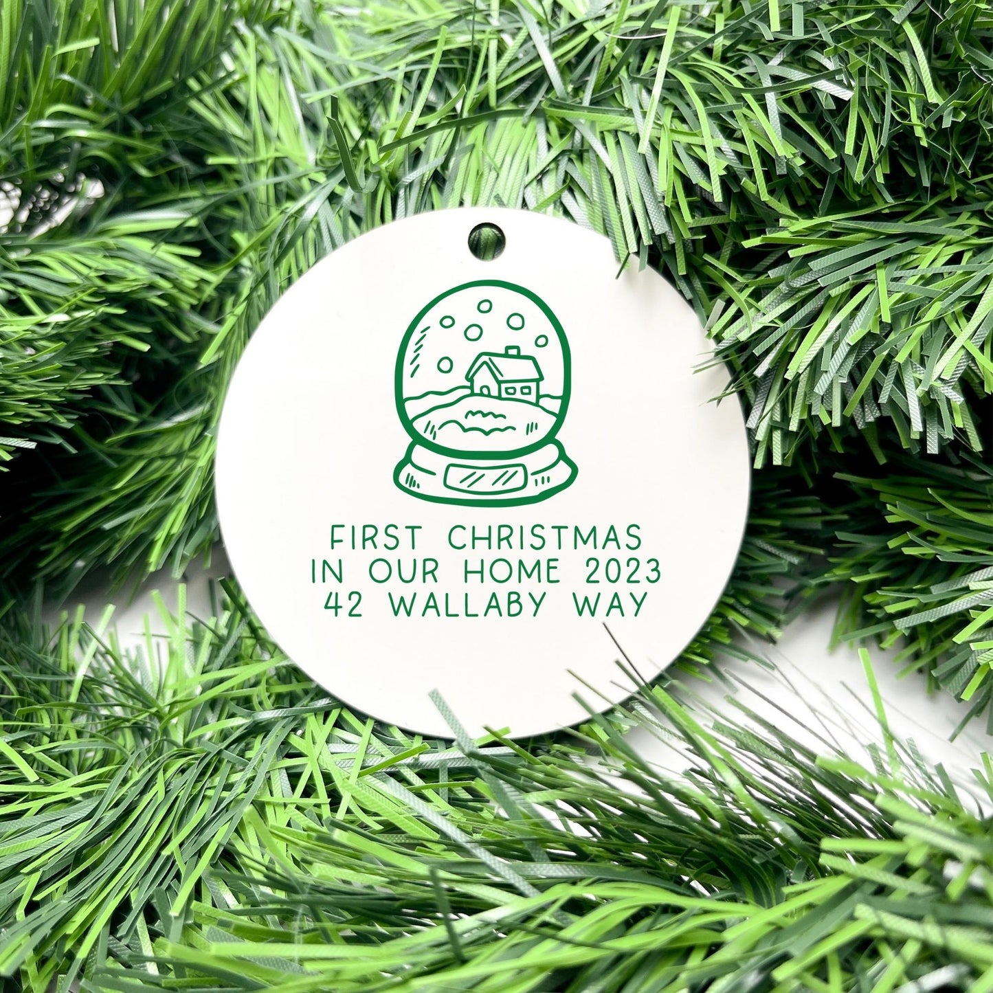 Personalised first Christmas in new home bauble, Housewarming Ornament, Cozy Home Decoration, new home bauble, holiday decor, christmas tree