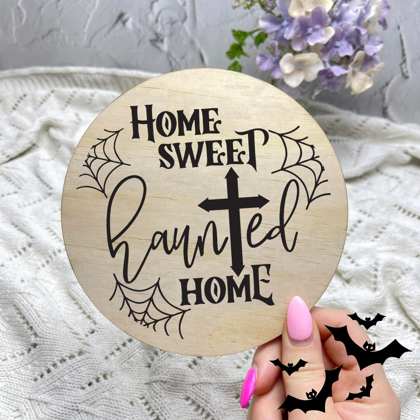 Home sweet haunted home sign, Halloween Decor, Spooky Vibes, hocus pocus sign, trick or treat decor, haunted house h33
