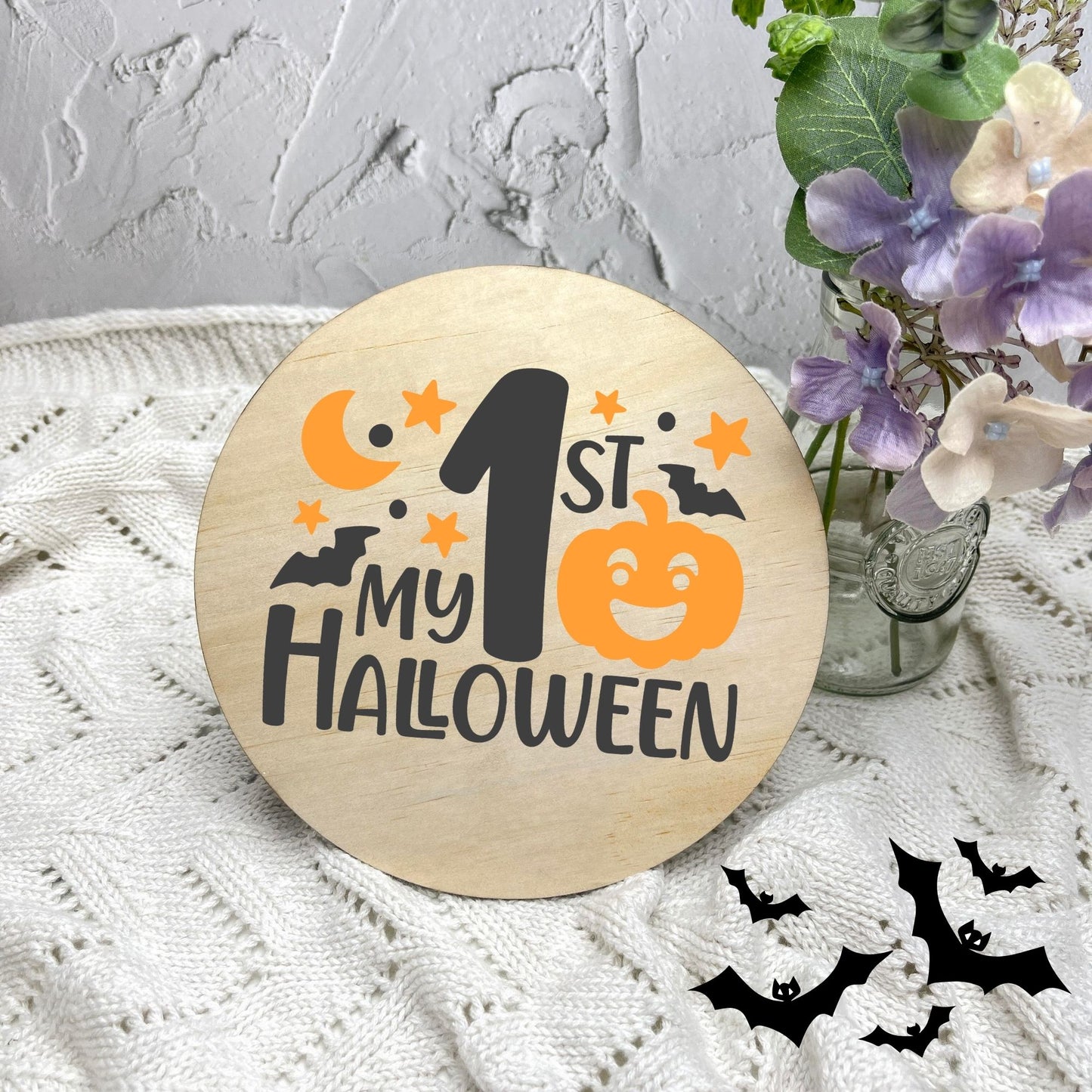 My first Halloween sign, Halloween Decor, Spooky Vibes, hocus pocus sign, trick or treat decor, haunted house h9