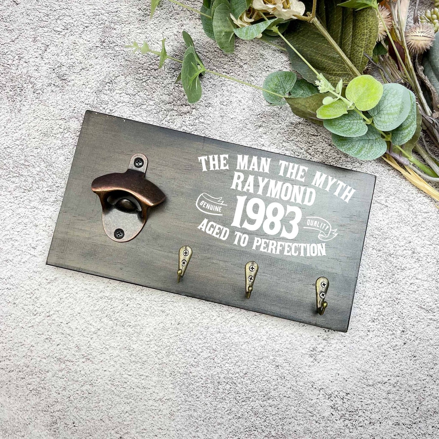 Personalised 40th Birthday beer sign, 1983 beer sign gift, 1984 birthday, 40th celebration, bottle opener sign