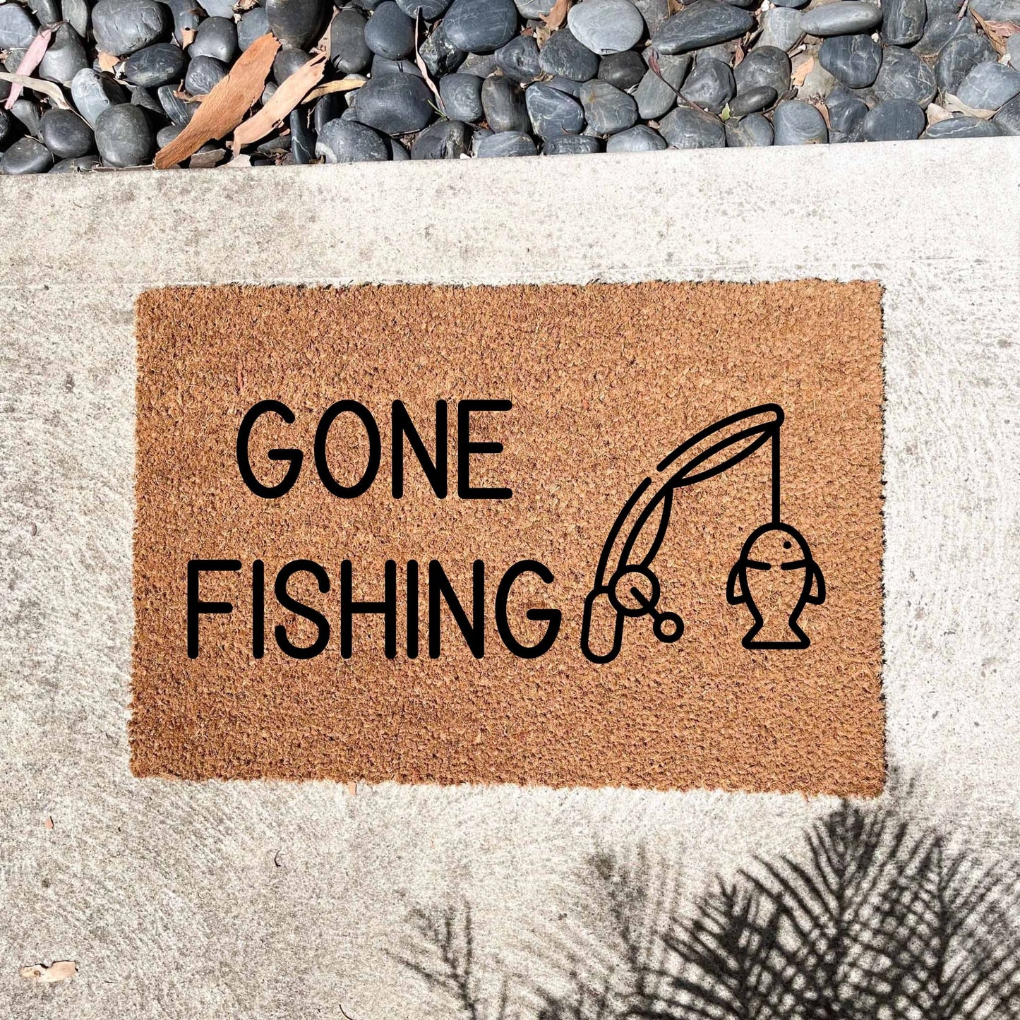 Gone fishing doormat, fathers day gift, gifts for him, birthday gift, dad doormat, grandpa doormat