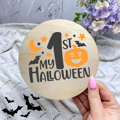 My first Halloween sign, Halloween Decor, Spooky Vibes, hocus pocus sign, trick or treat decor, haunted house h9