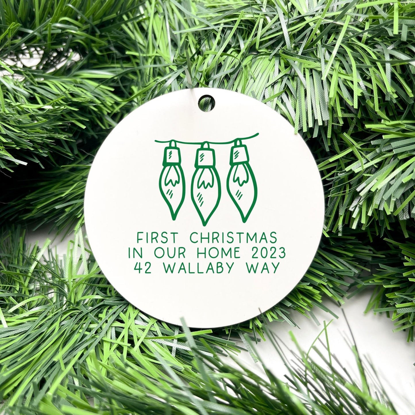 Personalised first Christmas in new home bauble, Housewarming Ornament, Cozy Home Decoration, new home bauble, holiday decor, christmas tree